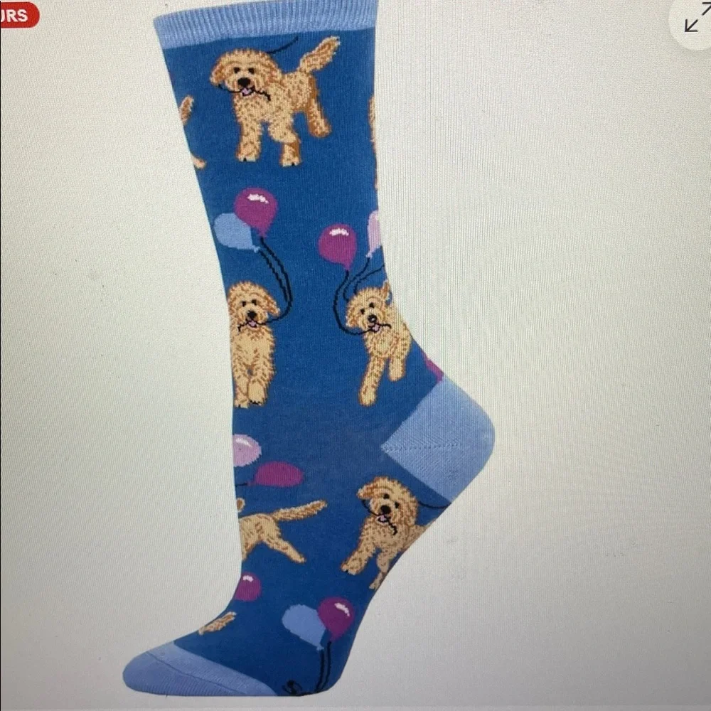 Socksmith Women's Crew Socks Doggy Doodle Party Blue Novelty Footwear